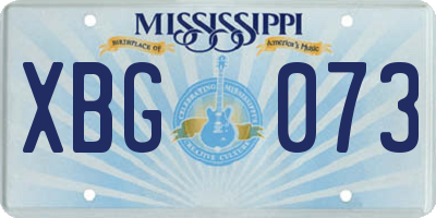 MS license plate XBG073