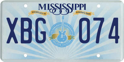 MS license plate XBG074