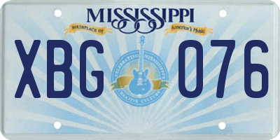 MS license plate XBG076