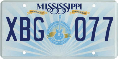 MS license plate XBG077