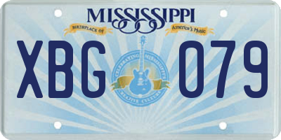 MS license plate XBG079