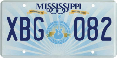 MS license plate XBG082