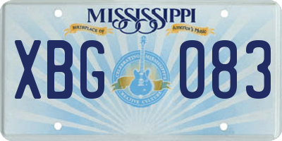 MS license plate XBG083