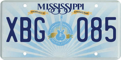 MS license plate XBG085