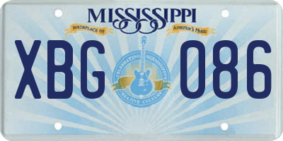 MS license plate XBG086