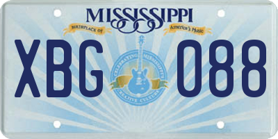 MS license plate XBG088