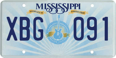 MS license plate XBG091