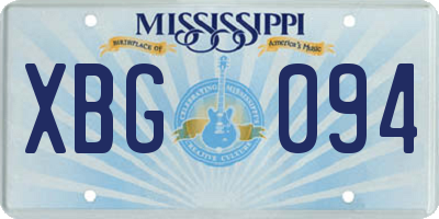 MS license plate XBG094