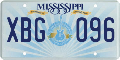 MS license plate XBG096