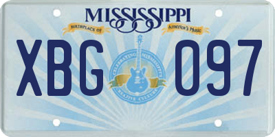 MS license plate XBG097