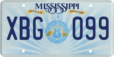 MS license plate XBG099