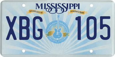 MS license plate XBG105