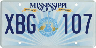 MS license plate XBG107