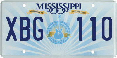 MS license plate XBG110