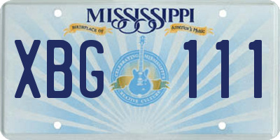 MS license plate XBG111