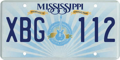 MS license plate XBG112