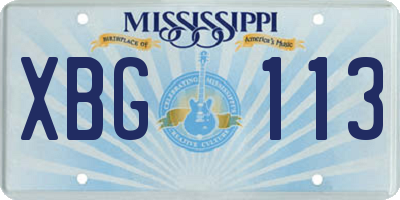 MS license plate XBG113