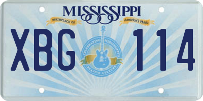 MS license plate XBG114
