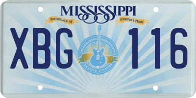 MS license plate XBG116