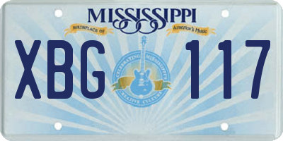 MS license plate XBG117