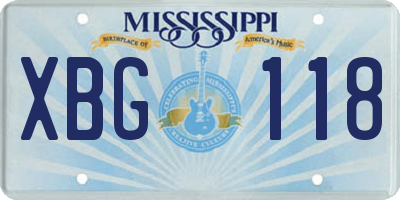 MS license plate XBG118