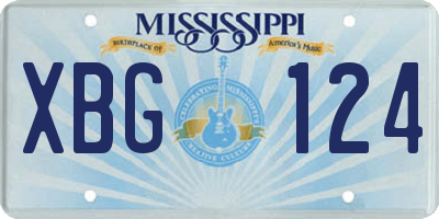 MS license plate XBG124