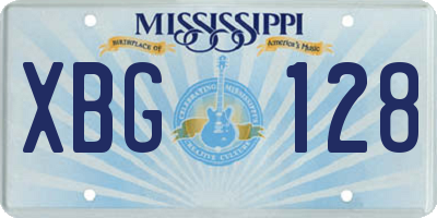 MS license plate XBG128