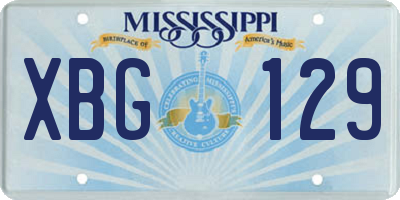 MS license plate XBG129
