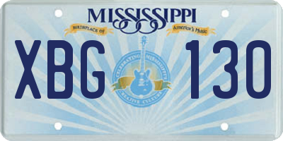 MS license plate XBG130