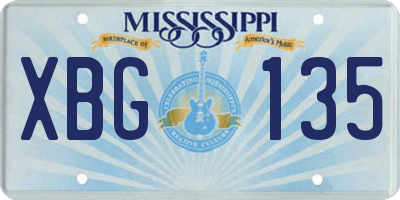 MS license plate XBG135