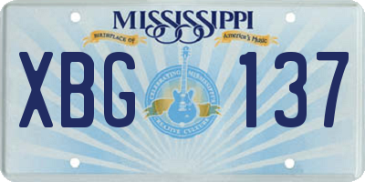 MS license plate XBG137