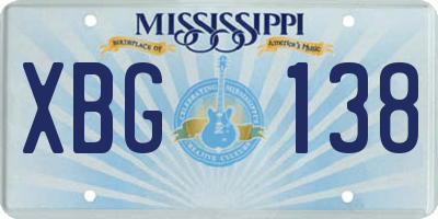 MS license plate XBG138