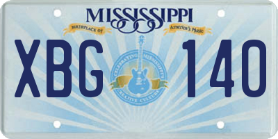 MS license plate XBG140