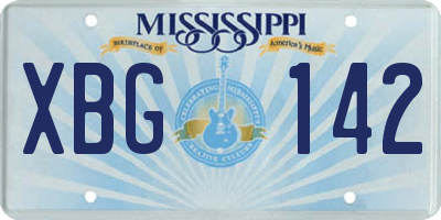 MS license plate XBG142