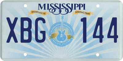 MS license plate XBG144
