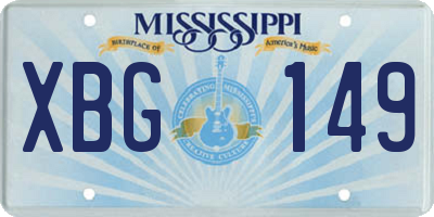 MS license plate XBG149