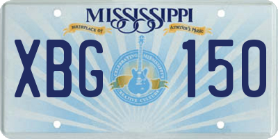 MS license plate XBG150