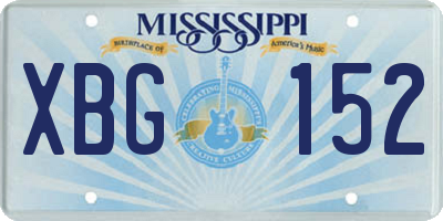 MS license plate XBG152