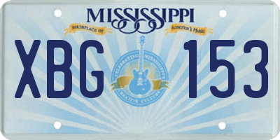 MS license plate XBG153