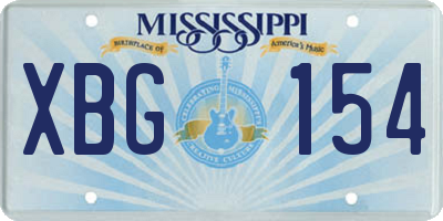 MS license plate XBG154