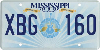 MS license plate XBG160