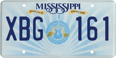 MS license plate XBG161