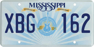 MS license plate XBG162