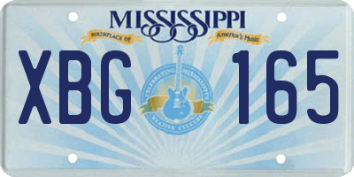 MS license plate XBG165