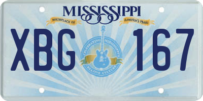 MS license plate XBG167