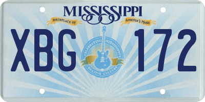 MS license plate XBG172