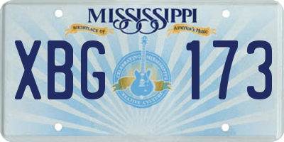 MS license plate XBG173