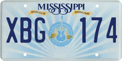 MS license plate XBG174