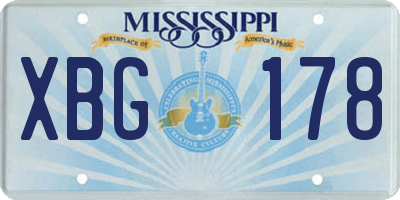 MS license plate XBG178