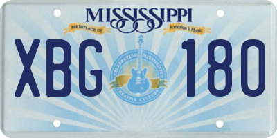 MS license plate XBG180